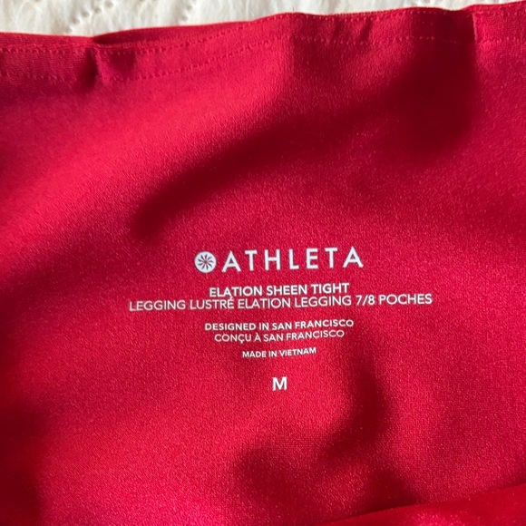 Athleta Vibrant Red Women's Leggings - Picture 2 of 4